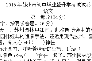 2016年江苏省苏州市中考语文试卷（含答案）