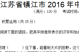2016年江苏省镇江市中考语文试卷（含答案）