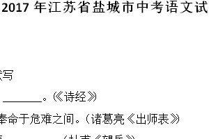 2017年江苏省盐城市中考语文试题（含答案）