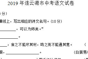 2019年江苏省连云港市中考语文试题（含答案）