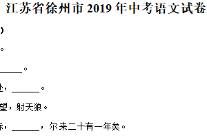 2019年江苏省徐州市中考语文试题（含答案）
