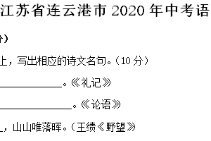 2020年江苏省连云港市中考语文试题（含答案）