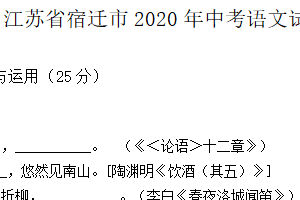 2020年江苏省宿迁市中考语文试卷（含答案）