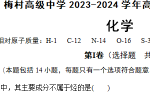 江苏省无锡市梅村高级中学2023-2024学年高一下学期期末考试化学试题（含答案）