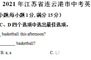 2021年江苏省连云港市中考英语试题（含解析）