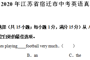 2020年江苏省宿迁市中考英语真题（含解析）