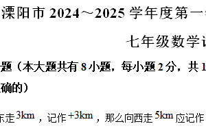 江苏省常州市溧阳市2024-2025学年七年级上学期期中质量调研测试数学试题（含解析）