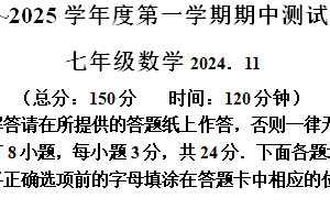 江苏省扬州市仪征市2024-2025学年七年级上学期11月期中数学试题（含解析）