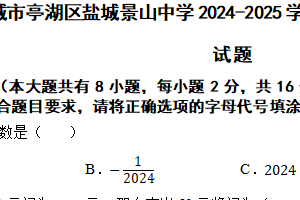 江苏省盐城市亭湖区盐城景山中学2024-2025学年七年级上学期11月期中数学试题（含答案）