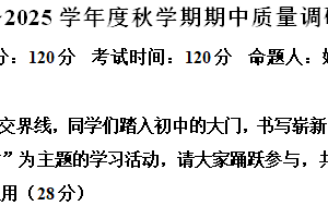 江苏省盐城市东台市第五教育联盟2024-2025学年七年级上学期期中语文试题（含解析）