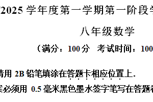 江苏省南京秦淮区2024-2025学年八年级上学期数学期中测试卷（含解析）