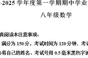江苏省南通市2024-2025学年八年级上学期11月期中数学试题（含解析）