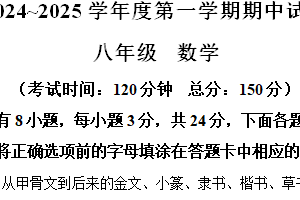 江苏省扬州市仪征市2024-2025学年八年级上学期11月期中数学试题（含解析）