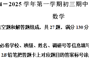江苏省苏州市高新区2024-2025学年九年级上学期11月期中考试数学试题（含解析）