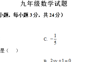 江苏省宿迁市泗洪县2024-2025学年九年级上学期11月期中数学试题（含解析）