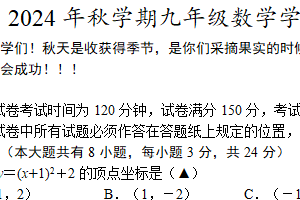 江苏省盐城市 盐中、射阳初级中学、射阳三中、六中等公立学校2024-2025学年九年级上学期期中联考数学试卷（含答案）