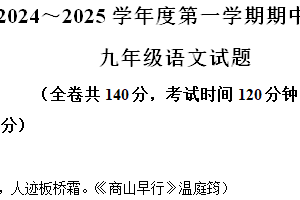 江苏省徐州市2024-2025学年度九年级上学期期中语文试题（含解析）