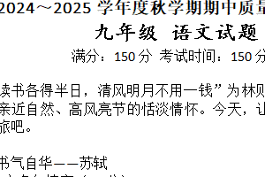 江苏省盐城市东台市第五教育联盟2024-2025学年九年级上学期期中语文试题（含答案）