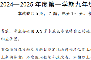 江苏省镇江市镇江新区2024-2025学年九年级上学期11月期中语文试题（含答案）