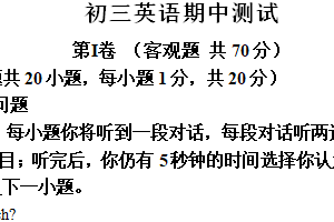 江苏省无锡市洛社初级中学2024-2025学年上学期九年级英语期中测试题（含解析）