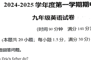 江苏省徐州市沛县第五中学2024-2025学年九年级上学期11月期中英语试题（含答案）