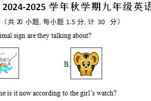 江苏省盐城市大丰区大丰区实验初中教育集团期中联考2024-2025学年九年级上学期10月期中英语试题（含答案+听力音频）