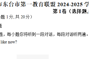江苏省盐城市东台市第一教育联盟2024-2025学年九年级上学期11月期中英语试题（含答案+听力音频）