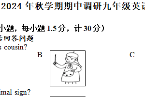江苏省盐城市阜宁县联考2024-2025学年九年级上学期11月期中考试英语试题（含答案+听力音频）