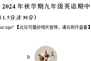 江苏省扬州市江都区多校联考2024-2025学年九年级上学期期中英语试题（含解析+听力音频）
