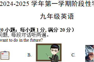 江苏省镇江市京口区京口中学、镇江市第十中学2024-2025学年九年级上学期11月期中英语试题（含答案+听力音频）