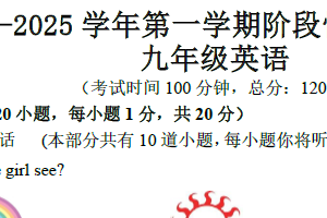 江苏省镇江市镇江新区2024-2025学年九年级上学期11月期中考试英语试题（含答案+听力音频）