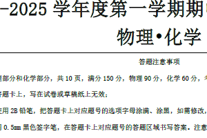 江苏省宿迁地区2024-2025学年九年级上学期期中考试物理试题（含答案）