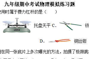 江苏省徐州市沛县初级中学2024-2025学年九年级上学期期中模拟物理练习题（含解析）