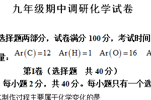 江苏省常州市第二十四中学等校联考2024–2025学年九年级上学期期中化学试卷（含解析）