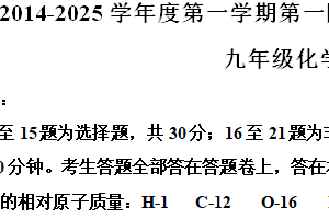 江苏省南京市秦淮区2024-2025学年九年级上学期期中考试化学试卷（含解析）