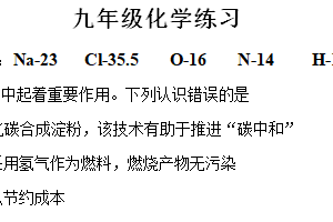 江苏省南通市如皋初级中学2024-2025学年九年级上学期期中模拟练习化学试卷（含解析）