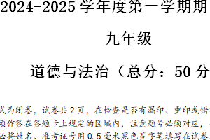 江苏省盐城市东台市实验中学教育集团2024-2025学年九年级上学期期中道德与法治试题（含答案）