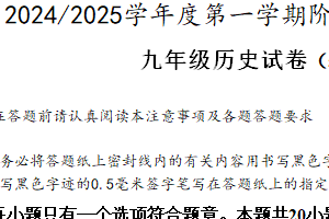 江苏省盐城市盐都区第一共同体2024-2025学年九年级上学期11月期中考试历史试卷（含答案）