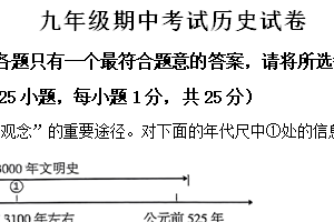 江苏省扬州市江都区2024-2025学年九年级上学期期中历史试题（含解析）