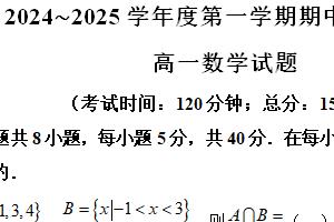 江苏省泰州市泰兴市、兴化市两校2024-2025学年高一上学期期中调研测试数学试题（含解析）