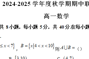 江苏省无锡市江阴市六校2024-2025学年高一上学期11月期中联考试题 数学（含答案）