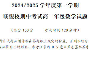 江苏省盐城市五校联考2024-2025学年高一上学期11月期中考试 数学（含答案）
