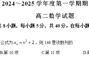 江苏省徐州市第三中学等学校2024-2025学年高二上学期11月期中考试数学试题（含答案）