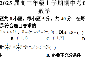江苏省宿迁市2024-2025学年高三上学期11月期中考试 数学（含答案）