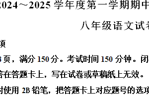江苏省宿迁地区2024-2025学年八年级上学期期中语文试题（含解析）