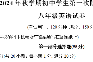江苏省泰州市兴化市2024-2025学年八年级上学期11月期中英语试题（含答案+听力音频）