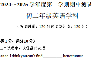 江苏省宿迁市沭阳县外国语中学2024-2025学年八年级上学期期中模拟英语试题（含解析）