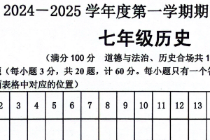 江苏省宿迁市宿城区2024-2025学年七年级上学期11月期中历史试题（含答案）