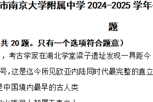 江苏省南京市南京大学附属中学2024-2025学年七年级上学期期中模拟历史试题（含答案）