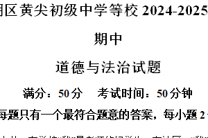 江苏省盐城市亭湖区黄尖初级中学等校2024-2025学年八年级上学期期中道德与法治试题（含解析）